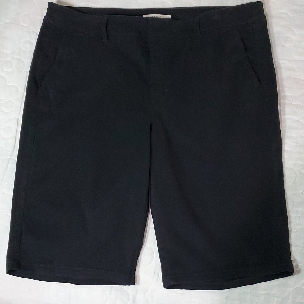 NWOT LOFT Black Women's Bermudas, Size 14